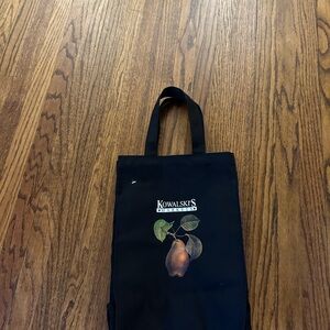 Kowalski's Market Black Tote Bag with Pear Graphic